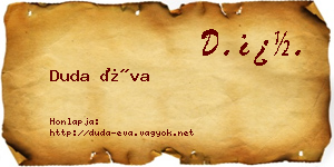 Duda Éva névjegykártya